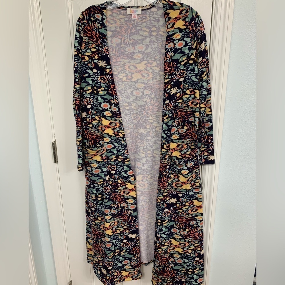 LulaRoe Cottagecore Duster Size Small Romantic Feminine Floral Open Front